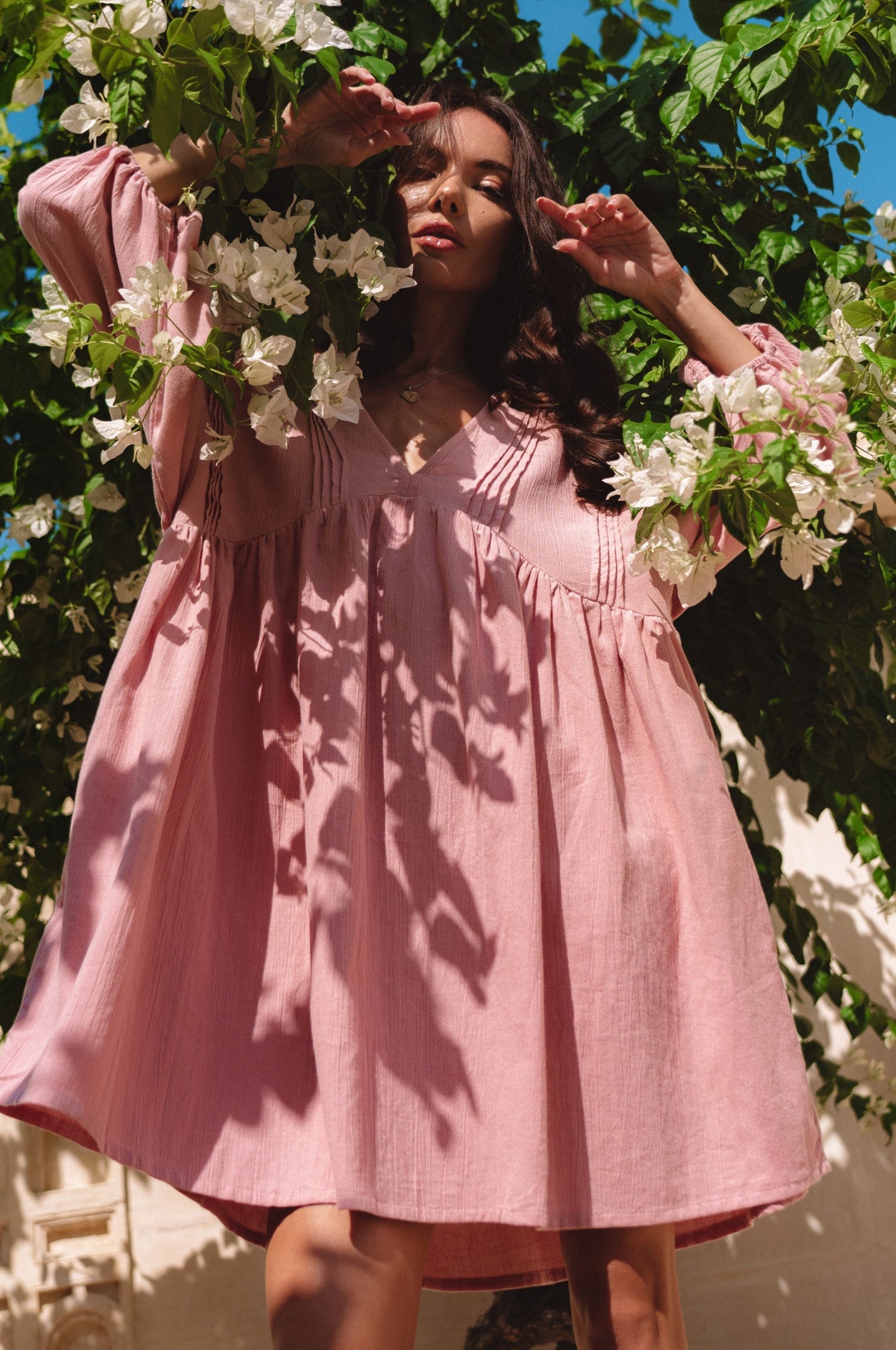 Palmira Handcrafted Linen Mini Dress