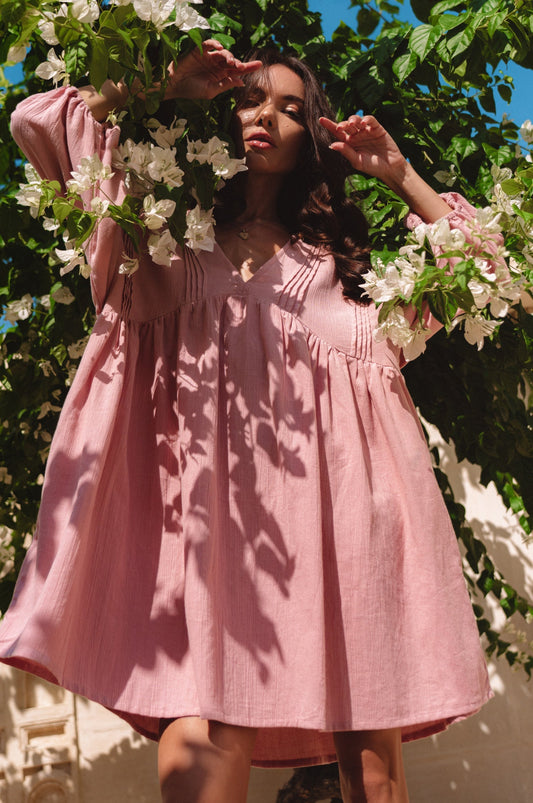 Palmira Handcrafted Linen Mini Dress